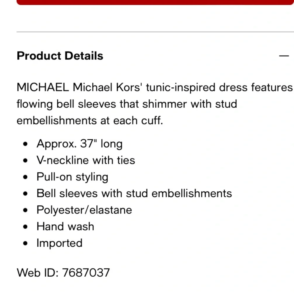 Michael Kors Red Golden Boho Studs Holiday Flowy Tunic Mini Dress size M - Picture 16 of 16